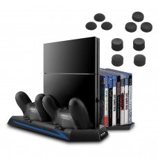 Keten PS4 Vertical Stand with Cooling Fan Controller Charging Station Game Storage and 3 Port USB Hub- An All-In-One Area