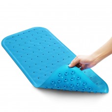 Keten Non Slip Bath Mat for Tub Bathroom Natural Rubber 30 x 14 Inches Fit for Any Size Bathtub, Anti Slip Anti Bacterial Luxury Shower Mat for Shower Stall with 199 Powerful Grip Suction Cups (Blue)