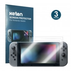 Switch Screen Protector [3-Pack] Keten 2017 Full Covered Anti-Fingerprint HD Screen Protective Filter Film anti-Bubble PET Film for Nintendo Switch