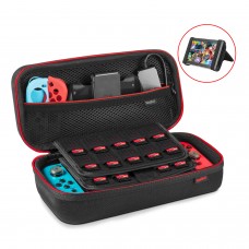Nintendo Switch Case – Keten Hard Portable Travel Carrying Case with Large Pouch for Switch Console, AC Adapter, Joycon Grip, 19 Game and Other Switch Accessories