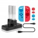 Charging Dock for Nintendo Switch Joy-Con, Keten 4 in 1 Charger Stand for Joy-Con and Pro Controller with Additional 6 in 1 Silicone Case and 1 USB Type-C Cable