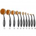 Keten Oval Makeup Brush Set 10 PCS Soft Toothbrush Foundation Brushes Concealer Cosmetics Powder Brush Makeup Tool Set